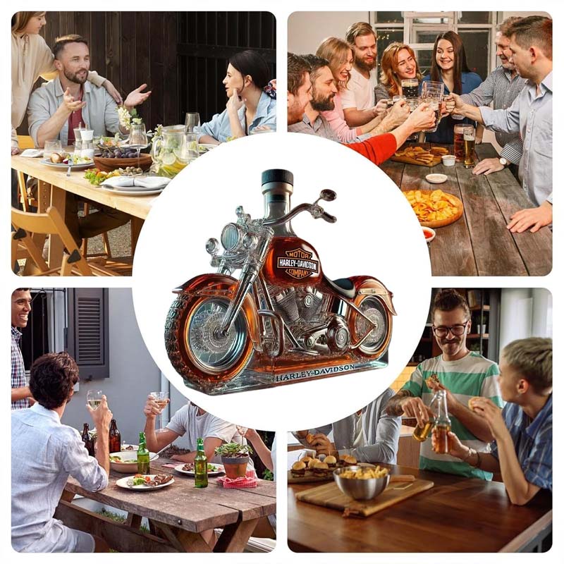 🏍️Kreativ motorcykel Glasvinflaska