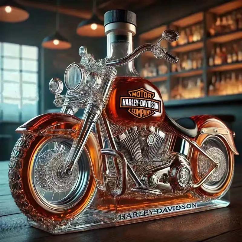 🏍️Kreativ motorcykel Glasvinflaska