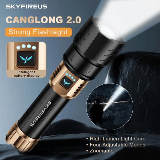 SKYFIRE 1097 ficklampa starkt ljus ultraljust utomhuscamping hemma lång räckvidd bärbar ultralång uthållighetsbelysning