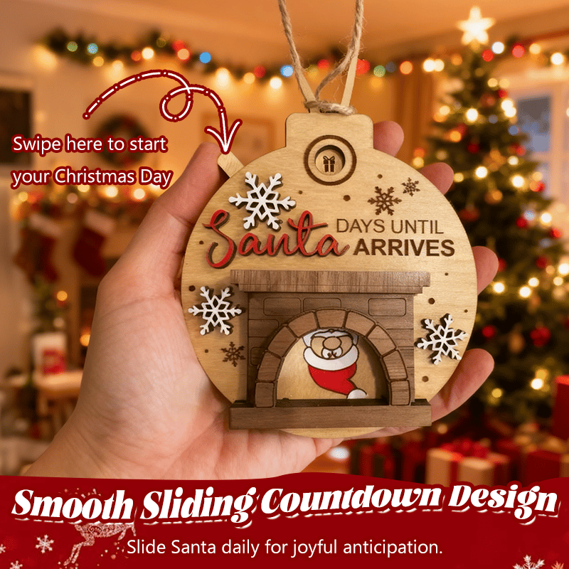 đ
 Julkalenderpynt â Tomten i skorstenen med snöflingor