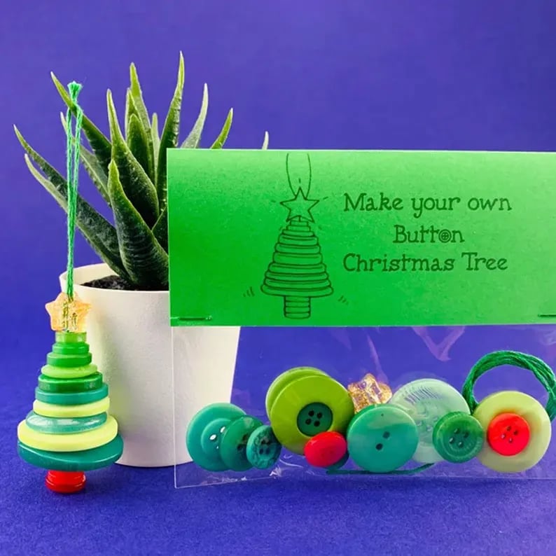 ☃️ DIY-kit för snögubbe-knappdekoration ☃️