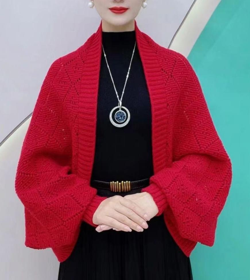 ⏰Sista 6-timmars specialerbjudande✨ Udhulet strikket sjalfrakke