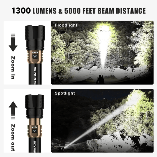 SKYFIRE 1097 ficklampa starkt ljus ultraljust utomhuscamping hemma lång räckvidd bärbar ultralång uthållighetsbelysning