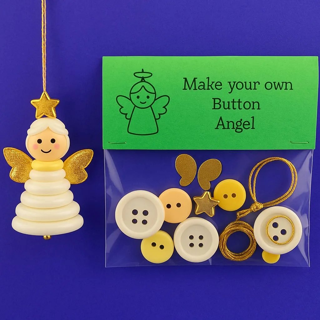 ☃️ DIY-kit för snögubbe-knappdekoration ☃️