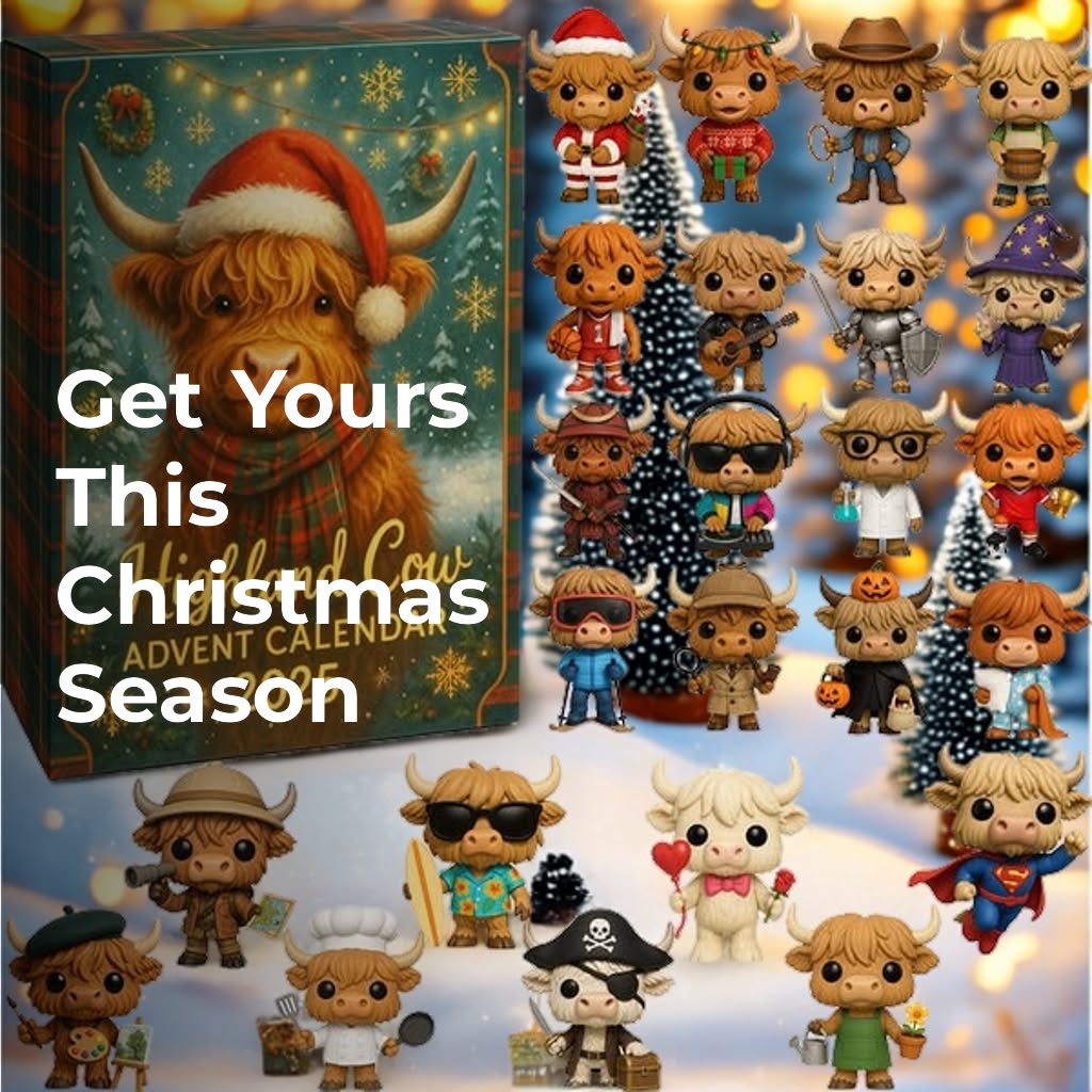 Highland Cow Adventskalender 2025 🐮🎄--24 dagar med överraskningar